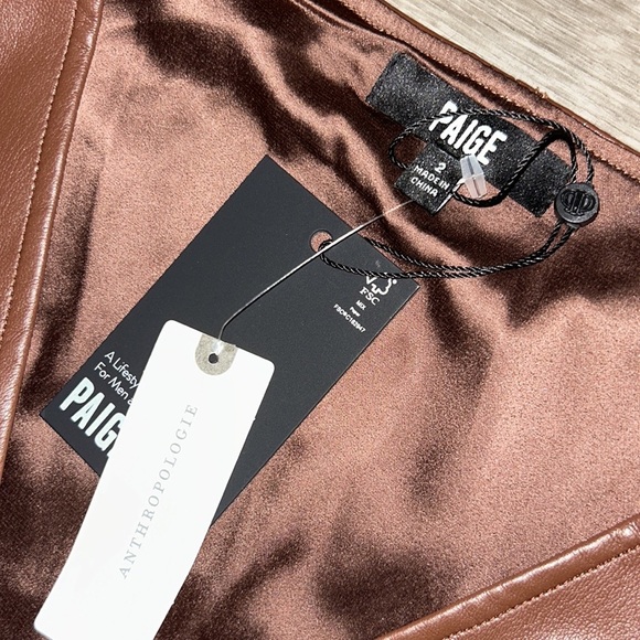 Anthropologie Paige Fiorella Faux Leather Midi Dress - Picture 12 of 12